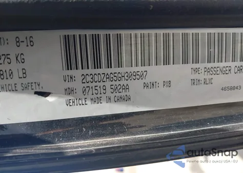 2016 Dodge Challenger Sxt Plus z USA, uszkodzony, nr VIN 2C3CDZAG5GH309507